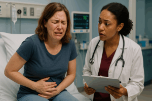 woman in emergency room